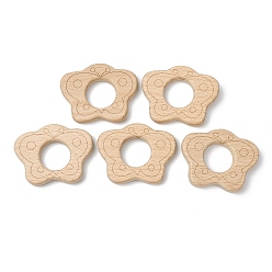 Цвет Древесины Соединительные кольца из натурального бука, деревянные кольца макраме, бабочка, деревесиные, 50x65x10 мм