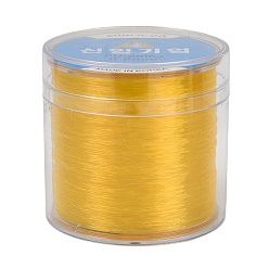 Желтый Корейская эластичная эластичная нить с круглыми кристаллами, для браслетов изготовление ювелирных изделий из драгоценных камней ремесло из бисера, желтые, 0.6 мм, около 284.34 ярдов (260 м) / рулон