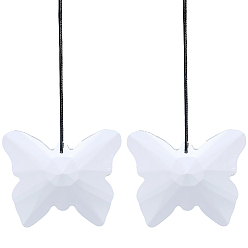 Прозрачный Подвесные ловцы солнца в форме бабочки, для украшения сада на открытом воздухе, прозрачные, 55x67.5x17 мм, отверстие : 1.6 мм