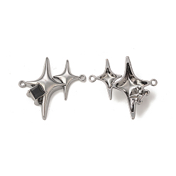 Черный Сплав стекла подвески, металлический черный , двойные звезды прелести, чёрные, 27.5x28.5x7 мм, отверстие : 1.5 мм