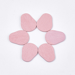 Pink Painted Poplar Wood Cabochons, Doll, Pink, 25x19x1.5mm