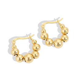 Real 18K Gold Plated 925 Sterling Silver Hoop Earrings for Women, with S925 Stamp, Round, Real 18K Gold Plated, 17.7x17.5x3~6mm