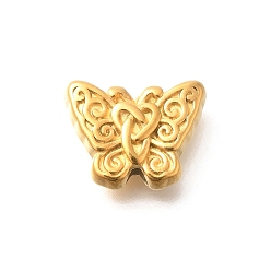 Настоящее золото 18K Ионное покрытие (ip) 304 шарики из нержавеющей стали, бабочка, реальный 18 k позолоченный, 10.5x13.5x4.5 мм, отверстие : 2 мм
