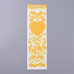 Gelb Bowknot & Herz Muster dekorative Aufkleber Blätter, für das Scrapbooking, Kalender, Kunst, Kinder DIY Handwerk, Gelb, 260x80 mm