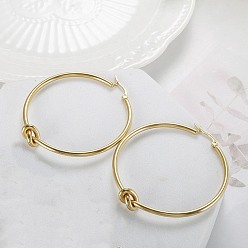 Золотой 304 серьги-кольца из нержавеющей стали, золотые, 53x50.5x7 мм