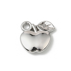 Яблоко 304 подвески из нержавеющей стали, без никеля , цвет нержавеющей стали, яблоко, 15x15x4 мм, отверстие : 2 мм