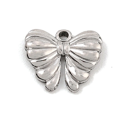 Color de Acero Inoxidable 304 encantos de acero inoxidable, encantos de la mariposa, color acero inoxidable, 10x12x2.5 mm, agujero: 1 mm