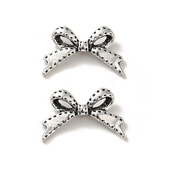 Античное Серебро Сплавочные овальные бусины тибетского стиля , без кадмия и без свинца, бантом, античное серебро, 11x18x3 мм, отверстие : 1.6 мм, Около 1333 шт / 1000 г