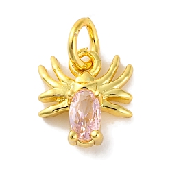 Pink Латунь с микропокрытием, долговечный, без кадмия и без свинца, реальный 18 k позолоченный, олень, розовые, 10x9x3.5 мм, отверстие : 3.5 мм