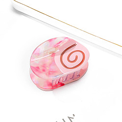 Бледно-Розовый Заколки для волос из ацетата целлюлозы (смола) с вихревым узором, аксессуары для волос для девочек и женщин, розовый жемчуг, 62x39 мм