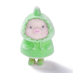 Светло-зеленый Миниатюрные фигурки свиней из хлопьевидной смолы, орнамент в стиле динозавров, для домашнего стола сад бонсай ландшафтное украшение, светло-зеленый, 45.5x25x31.5 мм