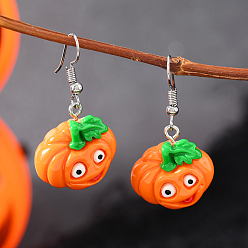 Платина Акриловые серьги-тыквы, платина, 20 мм