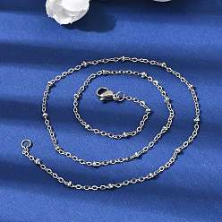Нержавеющая Сталь Цвет 1.5мм женские 304 цепочки-ожерелья из нержавеющей стали в форме спутника, не тускнеет, цвет нержавеющей стали, 15.87 дюйм (40.3 см)