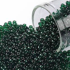 (939) Transparent Green Emerald Круглые бусины toho, японский бисер, (939) прозрачный зеленый изумруд, 11/0, 2.2 мм, отверстие : 0.8 мм, о 1110шт / бутылка, 10 г / бутылка