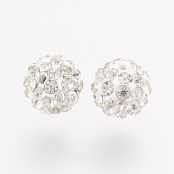 001_Кристалл Чешский горный хрусталь бисера, С. 8 (1.4~1.5 мм), pave disco бусины, полимерной глины, круглые, 001 _кристалл , 6 мм, отверстие : 1 мм, 45~50 стразы или шары