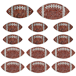 (52) Непрозрачная лаванда 14шт. 2 стили стеклянные стразы для термоаппликации, термоклей на спине, горный хрусталь, аксессуары для костюма, регби, разноцветные, 47~59x24~30x1.5 мм, 7 шт / стиль