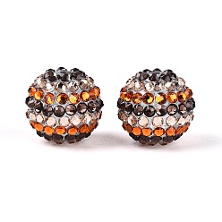 Сэнди Коричневый Акрил со смоляными стразами, круглые, для изготовления бисерных ручек, песчаный коричневый, 18~19x19.5~20 мм, отверстие : 2.5~3 мм