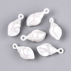 Кремово-белый Абс пластмассовые жемчужные подвески, формы раковины, кремово-белые, 32x15x13 мм, отверстие : 2.5 мм, Около 265 шт / 500 г