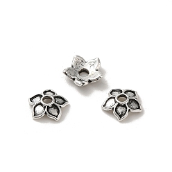Античное Серебро Тибетском стиле сплав шарик крышки, без кадмия и без свинца, цветок, античное серебро, 8x2 мм, отверстие : 1.5 мм, Около 6250 шт / 1000 г
