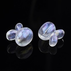 Clear Transparent Acrylic Beads, Glitter Powder, Rabbit, Clear, 16x15x12mm, Hole: 2mm, about 330pcs/500g