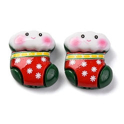 Christmas Socking Красочные кабошоны из смолы на рождественскую тематику, рождественские носки, 21x17.5x8.5 мм