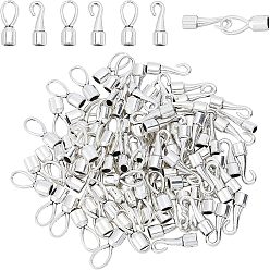 Античное Серебро Тибетский стиль сплава крюк и S-крюк пряжки, без кадмия и без свинца, античное серебро, 22x7x5 мм, отверстие: 3x5 мм 50 комплектов / коробка