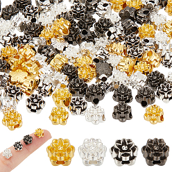 (52) Непрозрачная лаванда 120 шт 4 цвета бусины из сплава тибетского стиля, цветок, разноцветные, 7.5x8x4 мм, отверстие : 1.2 мм, 30 шт / цвет