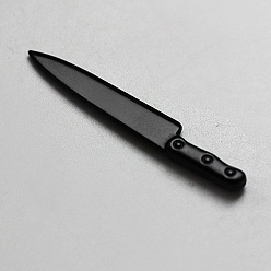 Black Alloy Imitation Mini Kitchen Knife Decoration, for Dollhouse Accessories Pretending Prop Decorations, Black, 36x5mm