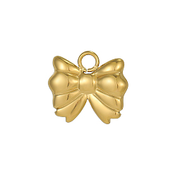 Настоящее золото 18K Подвески-бантики 304 подвески из нержавеющей стали, ионное покрытие (ip), реальный 18 k позолоченный, 12x15 мм
