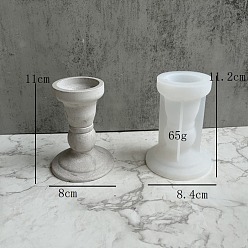 White DIY Roman Pillar Candlestick Silicone Molds, for Plaster, Cement Craft Making, White, 85x112mm, Inner Diameter: 40mm