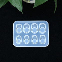 Белый Силиконовые формы для колец в форме многоугольника, формы для литья смолы, для уф-смолы, изготовление ювелирных изделий из эпоксидной смолы, белые, 105x141 мм, внутренний диаметр: 26x37 мм