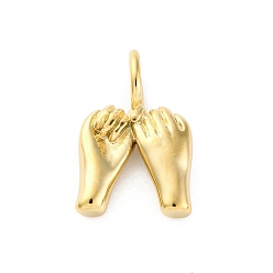 Palm 304 подвески из нержавеющей стали, реальный 18 k позолоченный, ладонь, 20.5x13.5x4 мм, отверстие : 5x4 мм