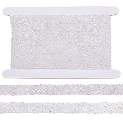 Белый 1 рулонные синтетические стразы с пластиковой отделкой в виде бусин, имитирующих жемчуг, лента для горячей фиксации с клейкой основой, для поделок искусства, шитье, белые, 1/2x1/8 дюйм (13x3 мм)