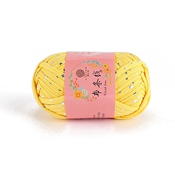 Желтый Пряжа из полиэфирной ткани, для ручного вязания толстой нити, пряжа для вязания крючком, желтые, 23 мм