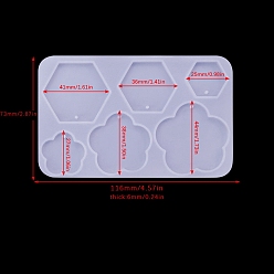 White DIY Food Grade Silicone Pendant Molds, Resin Casting Molds, Clay Craft Mold Tools, Rectangle, White, 116x73x6mm
