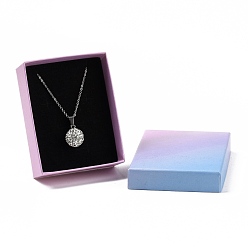 Pink Картонные подарочные коробки градиентного цвета, с губкой внутри, прямоугольные, розовый и светло-голубой, 9.05x7.05x3.1 см, 85x65.5 мм внутренним диаметром, глубина: 29мм