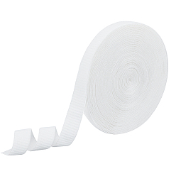 Белый 16 ярдов полиэстер эластичная широкая лента, для тесьмы швейной фурнитуры, плоский, белые, 25 мм