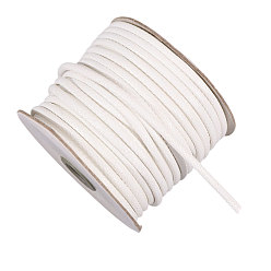 Белый 30м плетеные вощеные полиэфирные шнуры, для diy craft, белые, 5x4 мм, около 32.81 ярдов (30 м) / рулон