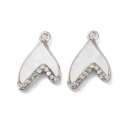 Платина Акриловые подвески из сплава с покрытием стойки, сердце, платина, 20x13x2 мм, отверстие : 1.6 мм