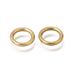 Plaqué 18K Or Véritable 304 acier inoxydable reliant bagues, rond, réel 18 k plaqué or, 10x1.5mm, diamètre intérieur: 7 mm
