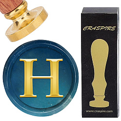 Letter H Латунная восковая печать с деревянной ручкой, для diy scrapbooking, Письмо ч, 25 мм