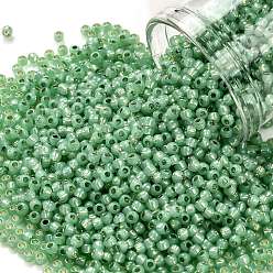 (2103) Silver Lined Lime Круглые бусины toho, японский бисер, (2103) лайм с серебряной подкладкой, 11/0, 2.2 мм, отверстие : 0.8 мм, о 1110шт / бутылка, 10 г / бутылка