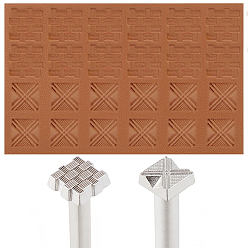 Платина 2шт 2 стили штампы для кожевенного ремесла из легированной стали своими руками, платина, 109~110x6~13.5x6~13.5 мм, 1 шт / стиль