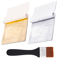 (52) Непрозрачная лаванда Алюминиевая фольга, с латунной фольгой, кисть, разноцветные, фольга: 140x140мм, 200 шт