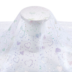 Белый Сетчатая ткань из полиэстера с рисунком в виде сердца, аксессуары для одежды, поделки товары для рукоделия, белые, 1620x0.1 мм, 2 м / шт