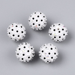 Черный Стразы из полимерной глины ручной работы с цветком ромашки из смолы, для телефонных цепей, кукольные брелоки и украшения своими руками, чёрные, 19~20 мм, отверстие : 1.8~2 мм