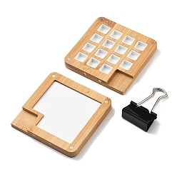 Перу Бамбуковая палитра акварельных красок, с 15 сетками и случайными цветными клипсами, ящик для хранения картин на магнитах, для художественной росписи краски контейнер для хранения, Перу, 15x7.5x0.8 см