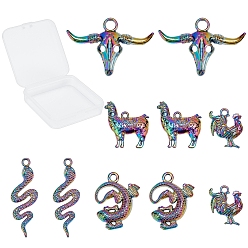 Rainbow Color 10 шт 5 стильные подвески из сплава, без кадмия и без свинца, геккон и петух альпака и змея, Радуга цветов, 2 шт / стиль