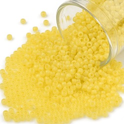 (902F) Canary Yellow Pearl Matte TOHO Round Seed Beads, Japanese Seed Beads, Frosted, (902F) Canary Yellow Pearl Matte, 11/0, 2.2mm, Hole: 0.8mm, about 50000pcs/pound