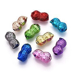 (52) Непрозрачная лаванда Непрозрачные акриловые бусины с УФ-покрытием, арахис, разноцветные, 21.5x11.5~12x12 мм, отверстие : 2.5 мм